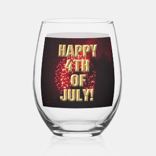 Sans Pied Fireworks 7 4 juillet verre à vin