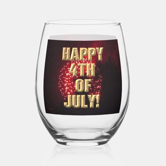 Sans Pied Fireworks 7 4 juillet verre à vin (Recto)