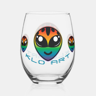Sans Pied Verre à vin Alien arc-en-ciel