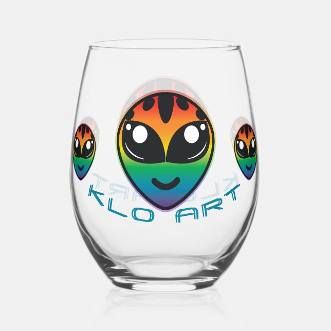Sans Pied Verre à vin Alien arc-en-ciel (Recto)