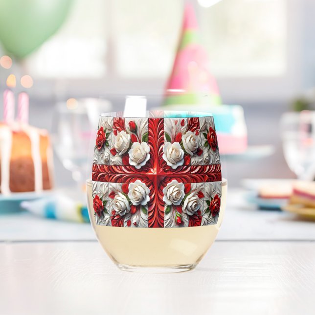Sans Pied Verre à vin aux couleurs de l'Angleterre (Insitu (Anniversaire))
