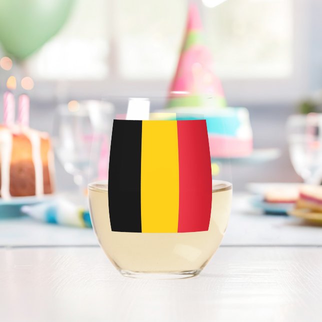 Sans Pied Verre à vin avec drapeau de la Belgique (Insitu (Anniversaire))