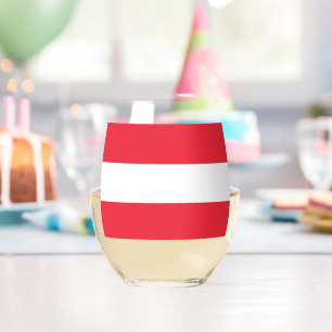 Sans Pied Verre à vin avec drapeau de l'Autriche