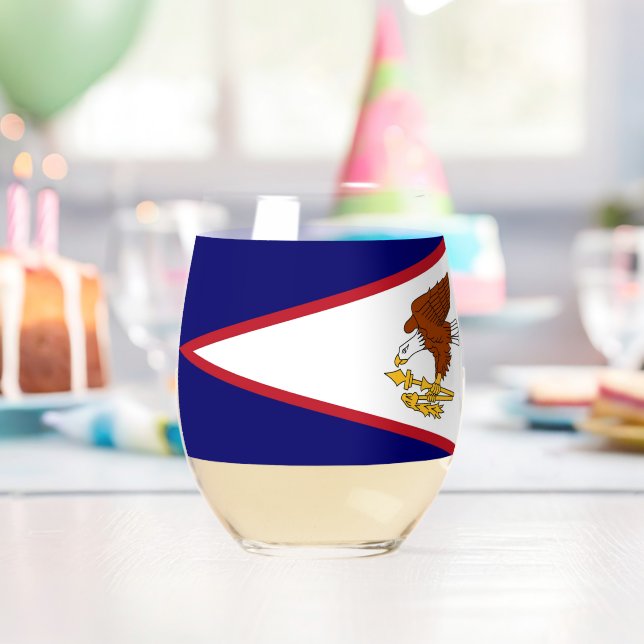 Sans Pied Verre à vin avec drapeau des Samoa américaines, US (Insitu (Anniversaire))