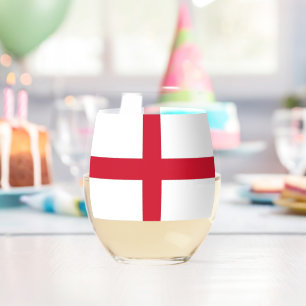 Sans Pied Verre à vin avec le drapeau de l'Angleterre