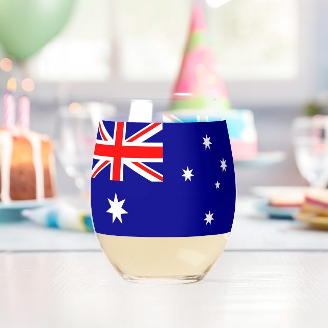 Sans Pied Verre à vin avec le drapeau de l'Australie (Insitu (Anniversaire))
