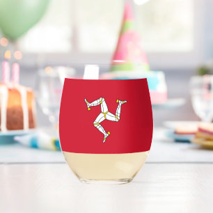 Sans Pied Verre à vin avec le drapeau de l'île de Man, Royau