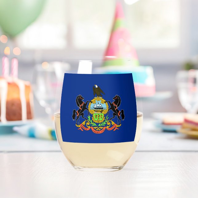 Sans Pied Verre à vin avec le drapeau de Pennsylvanie, États (Insitu (Anniversaire))