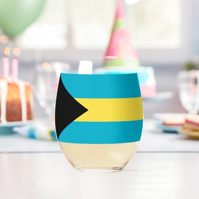 Sans Pied Verre à vin avec le drapeau des Bahamas (Insitu (Anniversaire))