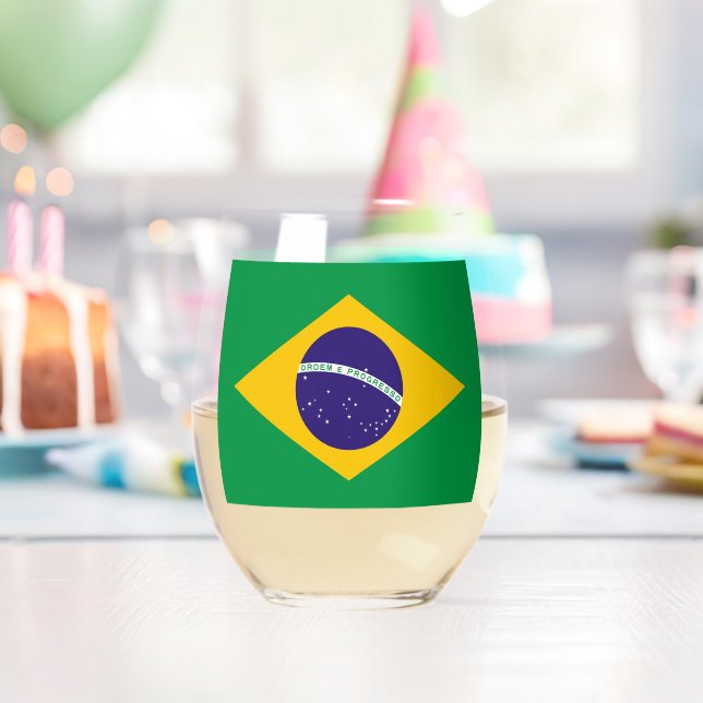 Sans Pied Verre à vin avec le drapeau du Brésil (Insitu (Anniversaire))