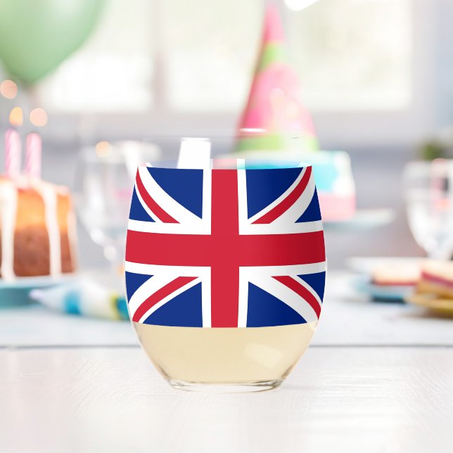 Sans Pied Verre à vin avec le drapeau du Royaume-Uni (Insitu (Anniversaire))