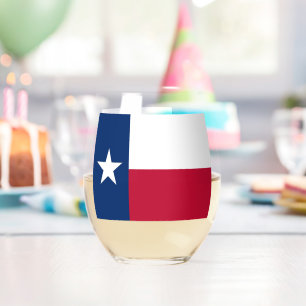 Sans Pied Verre à vin avec le drapeau du Texas, États-Unis