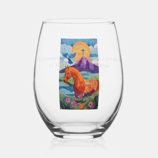 Sans Pied Verre à vin Broderie de femmes de valeur