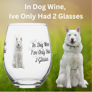 Sans Pied Verre à vin de chien Husky ou verre à roches