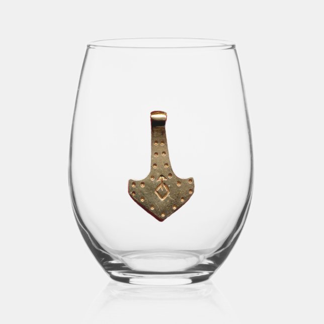 Sans Pied Verre à vin Gold Thor Hammer (Recto)