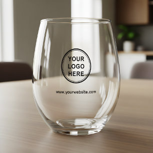 Sans Pied Verre à vin personnalisé avec logo et site web de