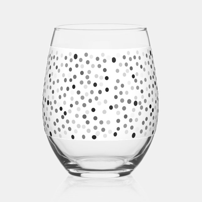 Sans Pied Verre à vin Pois noir et blanc (Recto)