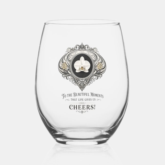 Sans Pied verre de vin orchidée à la santé (Recto)