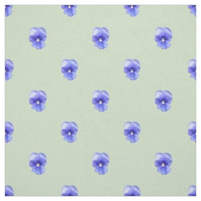 Sansy bleu sur la menthe - Tissu (Échantillon)