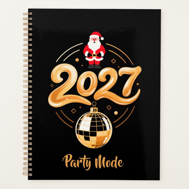 Santa 2027 Mode Party Gold Disco Noël (Devant)