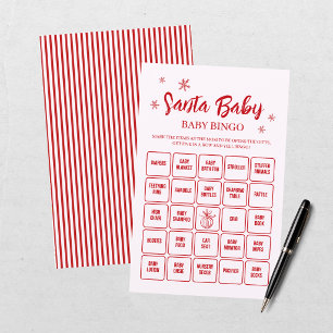 Santa Baby Rouge Rose Fête de Bébé Bingo