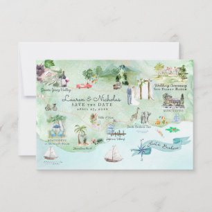 Santa Barbara Carte du lieu de mariage itinérair