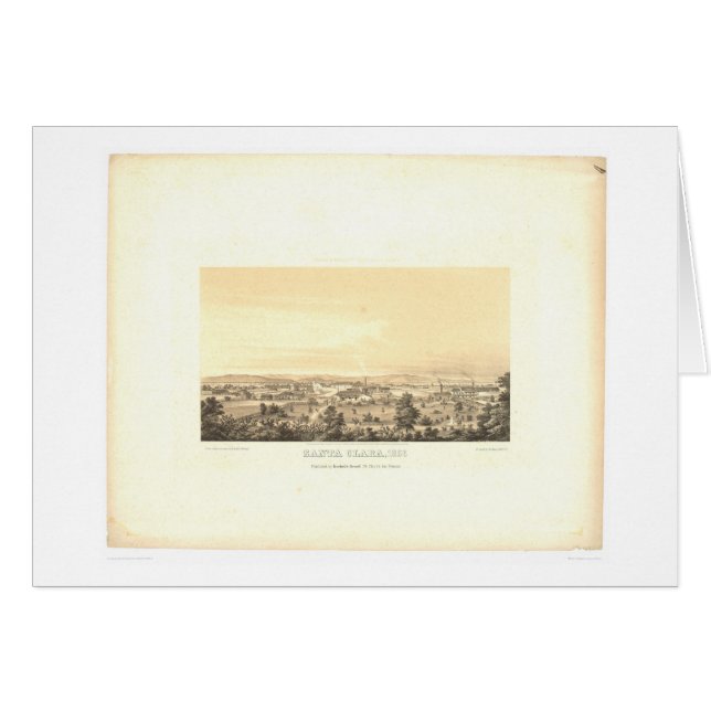 Santa Clara, carte panoramique 1856 (1585A) de CA (Devant horizontal)