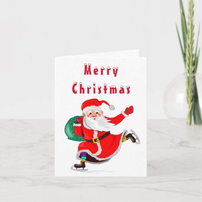 Santa Claus avec cadeaux Carte de Noël (Devant)