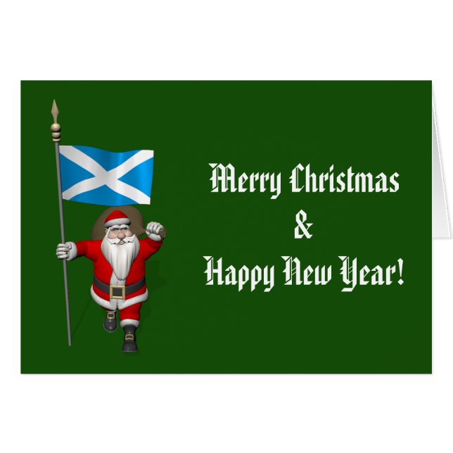 Santa Claus Avec L'Enseigne De L'Ecosse (Devant horizontal)