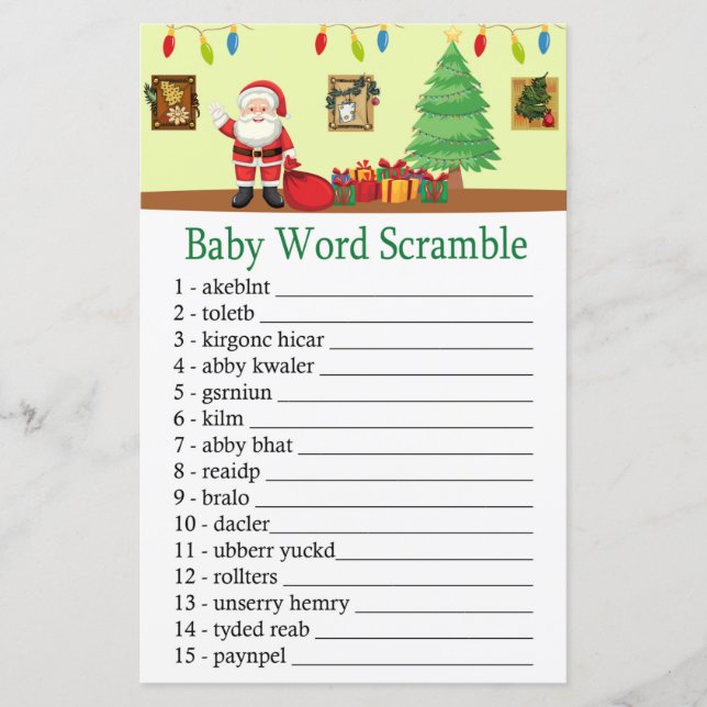 Santa Claus Baby mot scramble jeu (Devant)