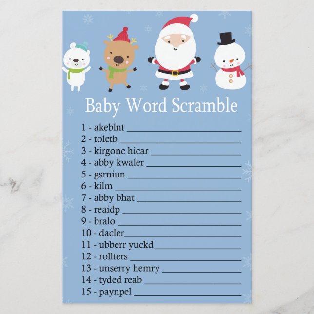 Santa Claus Baby mot scramble jeu (Devant)