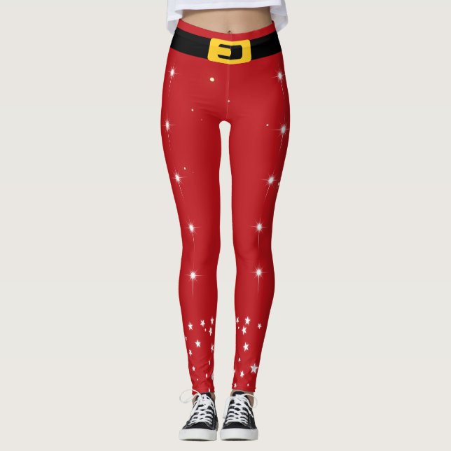 Santa Claus Belt Holiday Leggings (Devant)