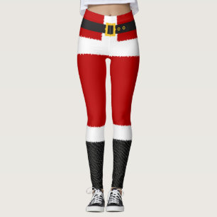 Santa Claus Costume de Noël Rouge Leggings
