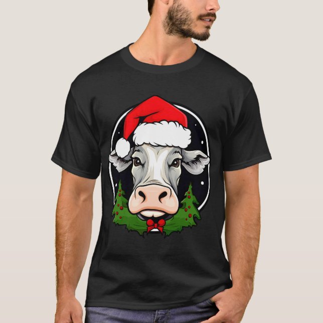 Santa Claus cow T-Shirt (Devant)