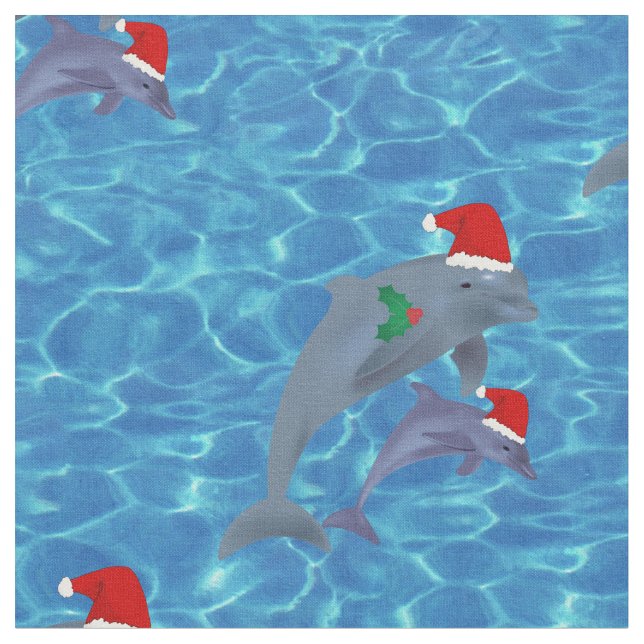 santa claus dauphins tissu (Fermer)