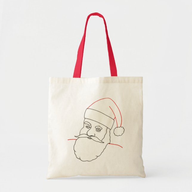 Santa Claus, dessin des contours, sacs en toile de (Devant)