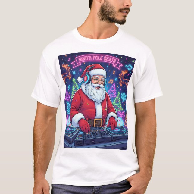 Santa Claus DJ Christmas Party T-Shirt  (Devant)