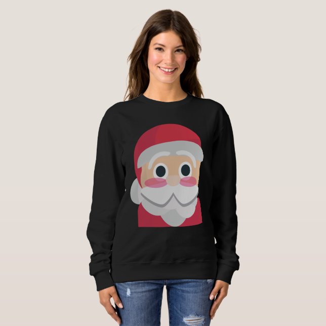 santa claus emoji femmes sweatshirt (Devant entier)