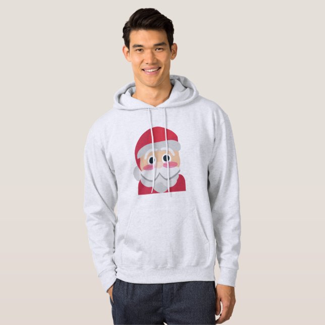 santa claus emoji mens sweat - shirt à capuche cap (Devant entier)