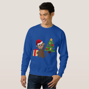 santa claus monkey emoji sweatshirt