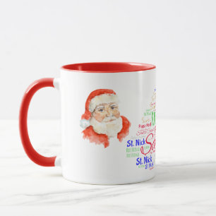 Santa Claus Mot de Noël Art Café Mug
