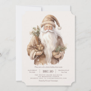 Santa Claus Naturel Chaleureux Fête Invitation