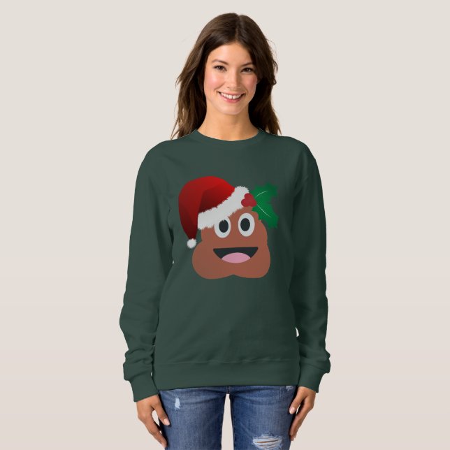 santa claus poop emoji femmes sweatshirt (Devant entier)