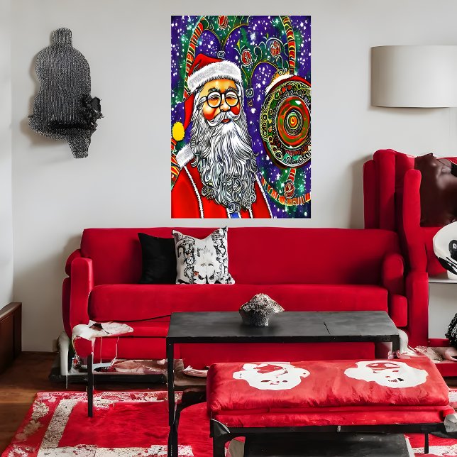 Santa Claus Psychédélique | AI Art Poster (Créateur téléchargé)