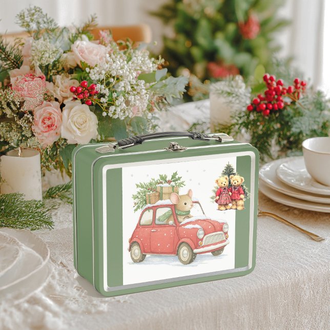 Santa Claus the mouse carries presenMetal Lunchbox (Créateur téléchargé)