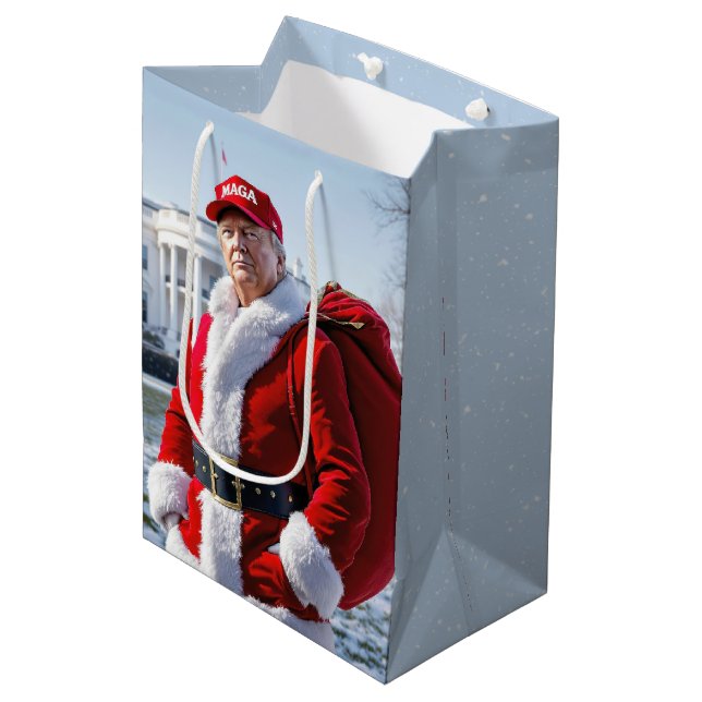 Santa Claus Trump avec le sac cadeau rouge (Devant Angle)