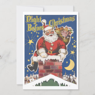 Santa Claus vintage, Noël Invitation