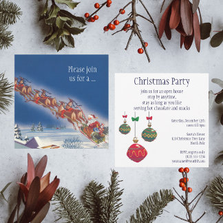 Santa Claus vintage, Noël Invitation