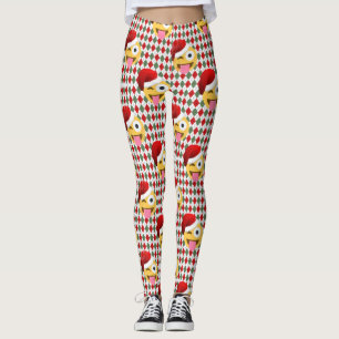 santa claus wink emoji leggings