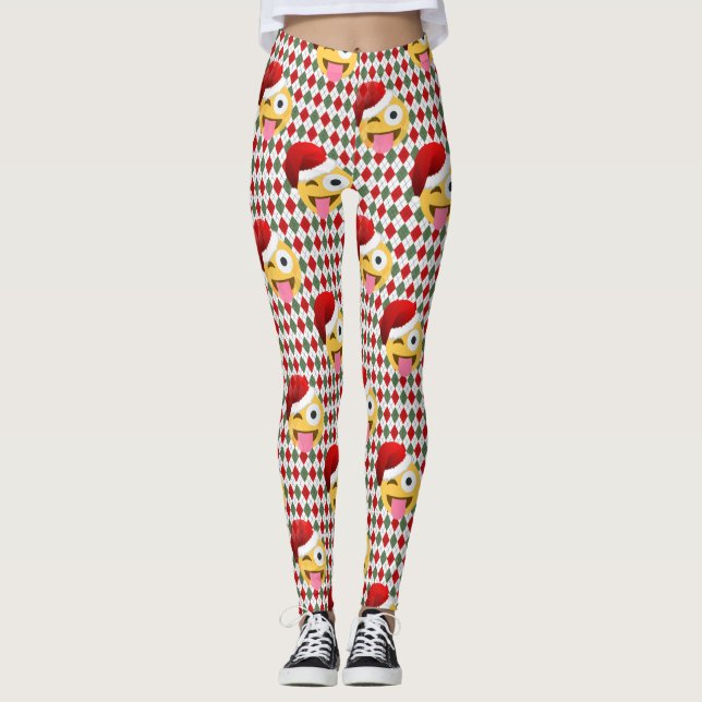 santa claus wink emoji leggings (Devant)